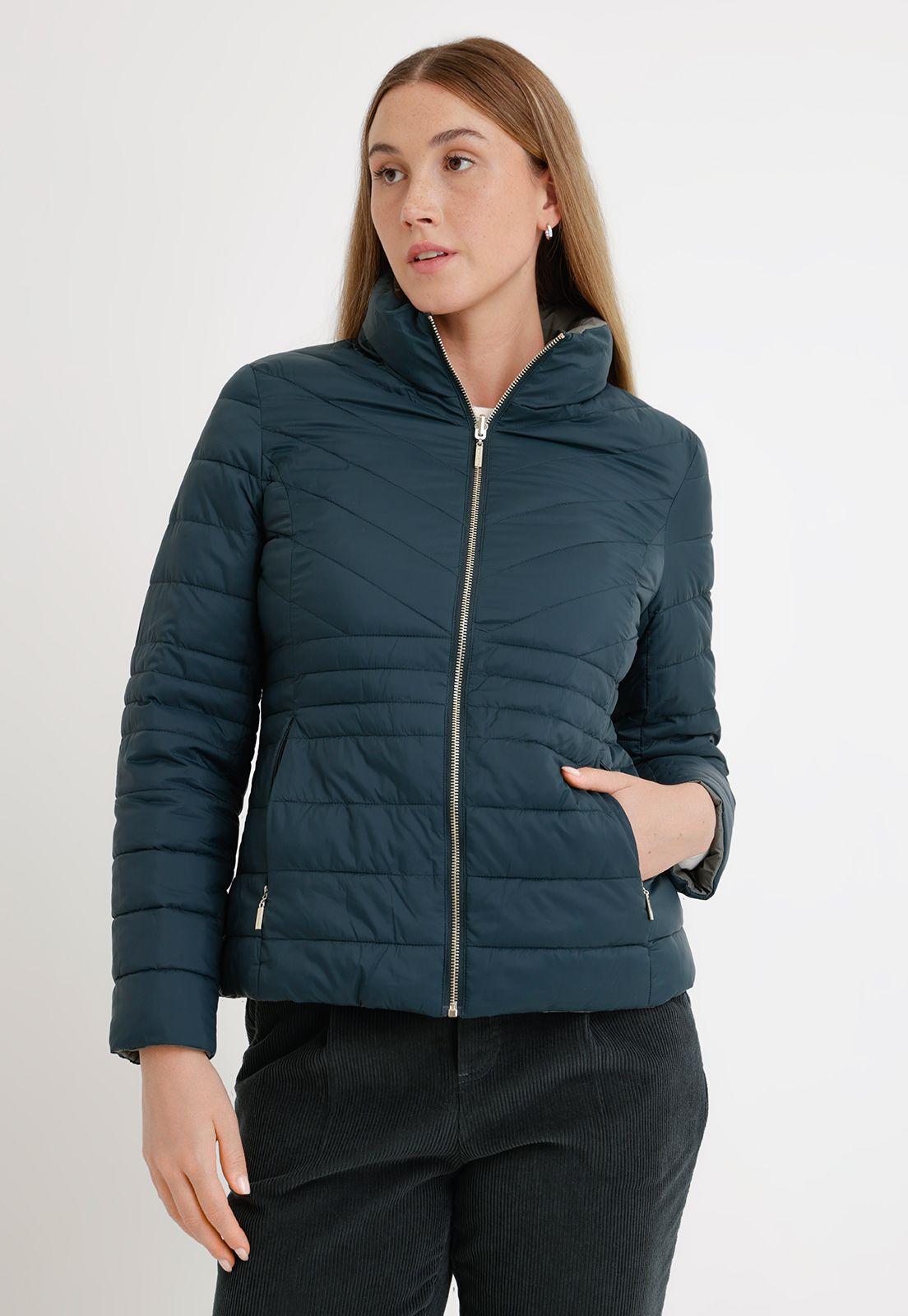Parka Reversible De Mujer Erin Color Petroleo-0