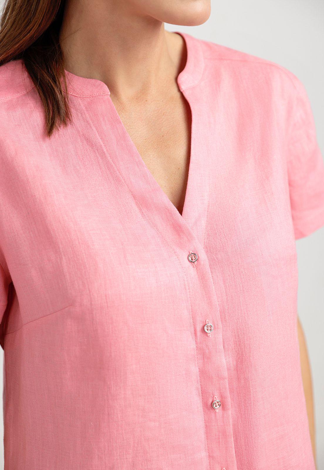 Blusa Mujer Keiko Lino Magenta-2