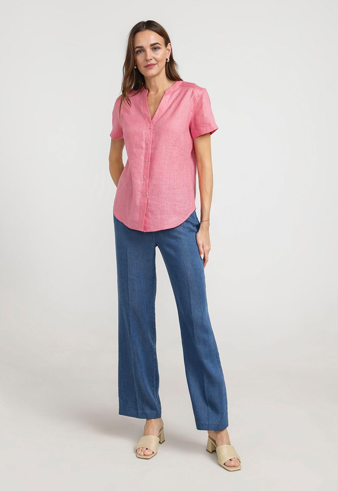 Blusa Mujer Keiko Lino Magenta-3