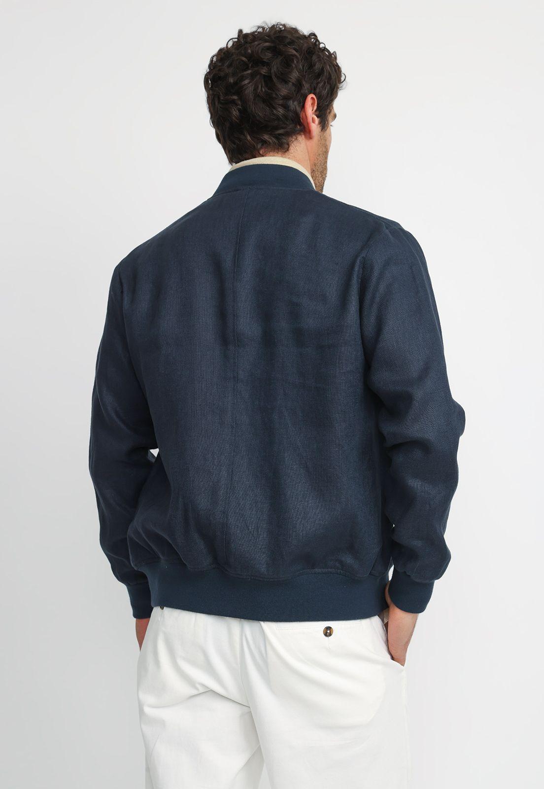 Chaqueta Bomber Lino Tanaka Azul Marino-1