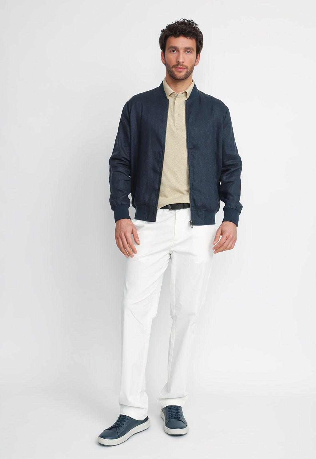 Chaqueta Bomber Lino Tanaka Azul Marino-3