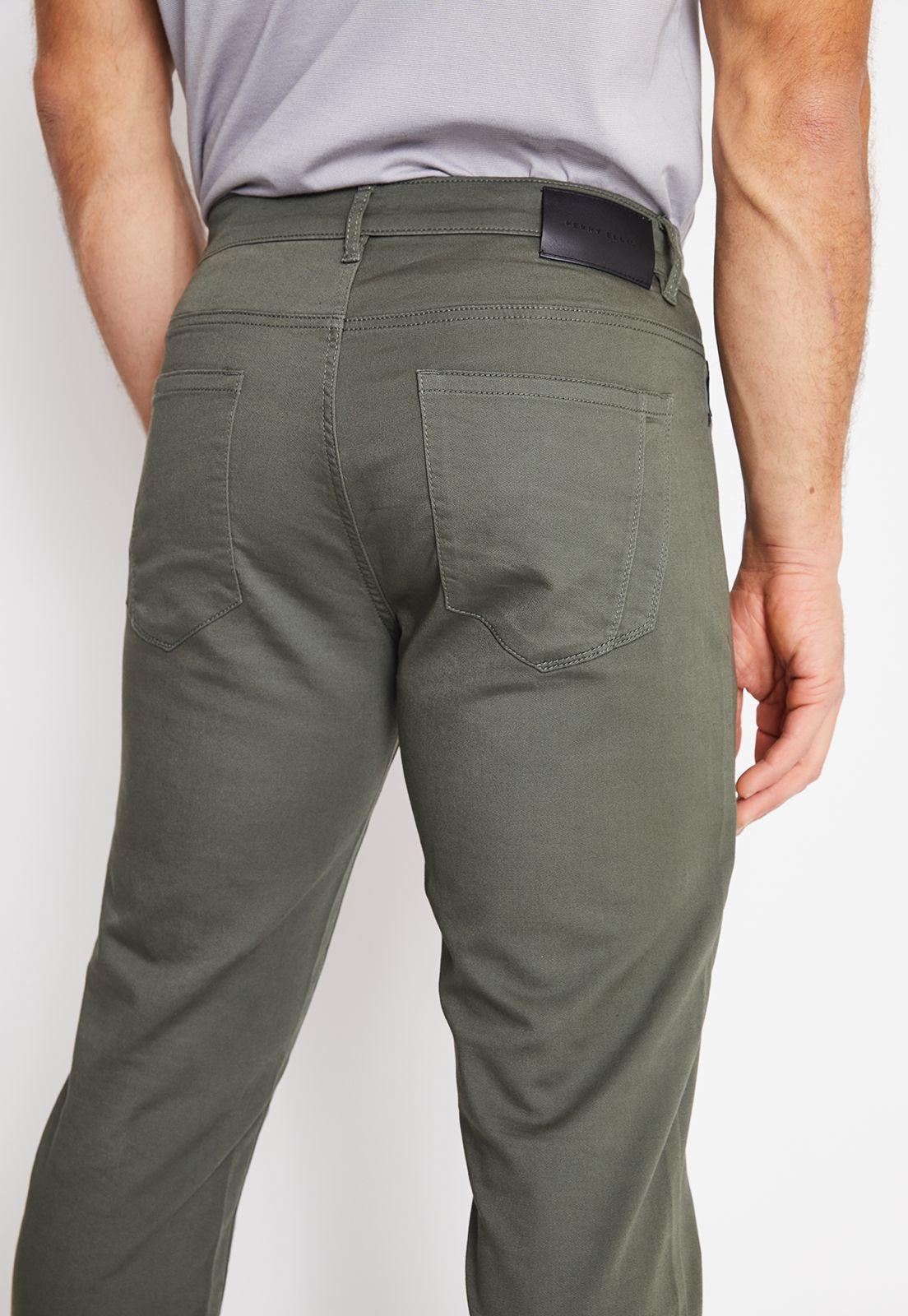 Pantalón Hombre Casual 5 Bolsillos Verde Militar-2