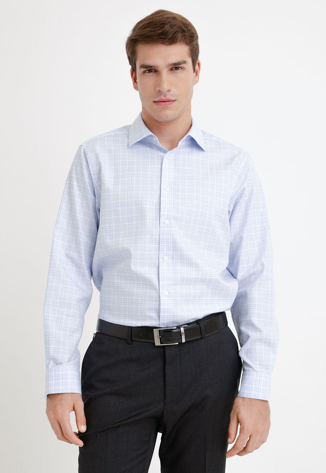 Camisa Formal Hombre Celeste-0