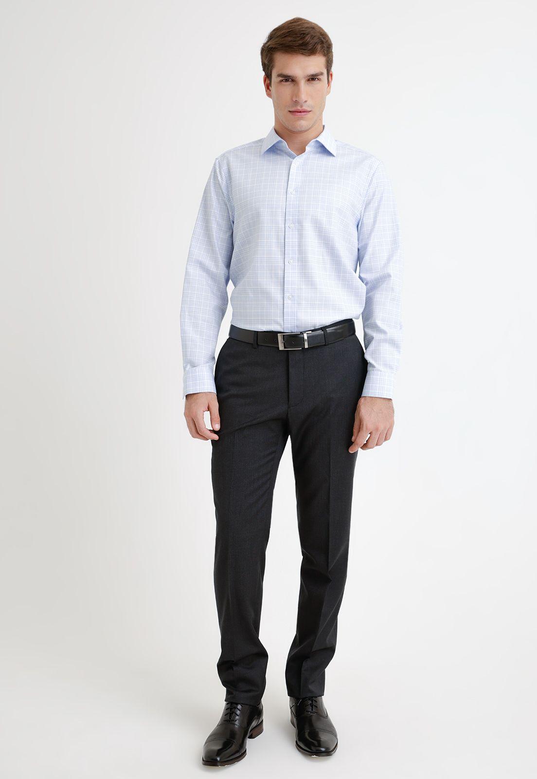 Camisa Formal Hombre Celeste-3