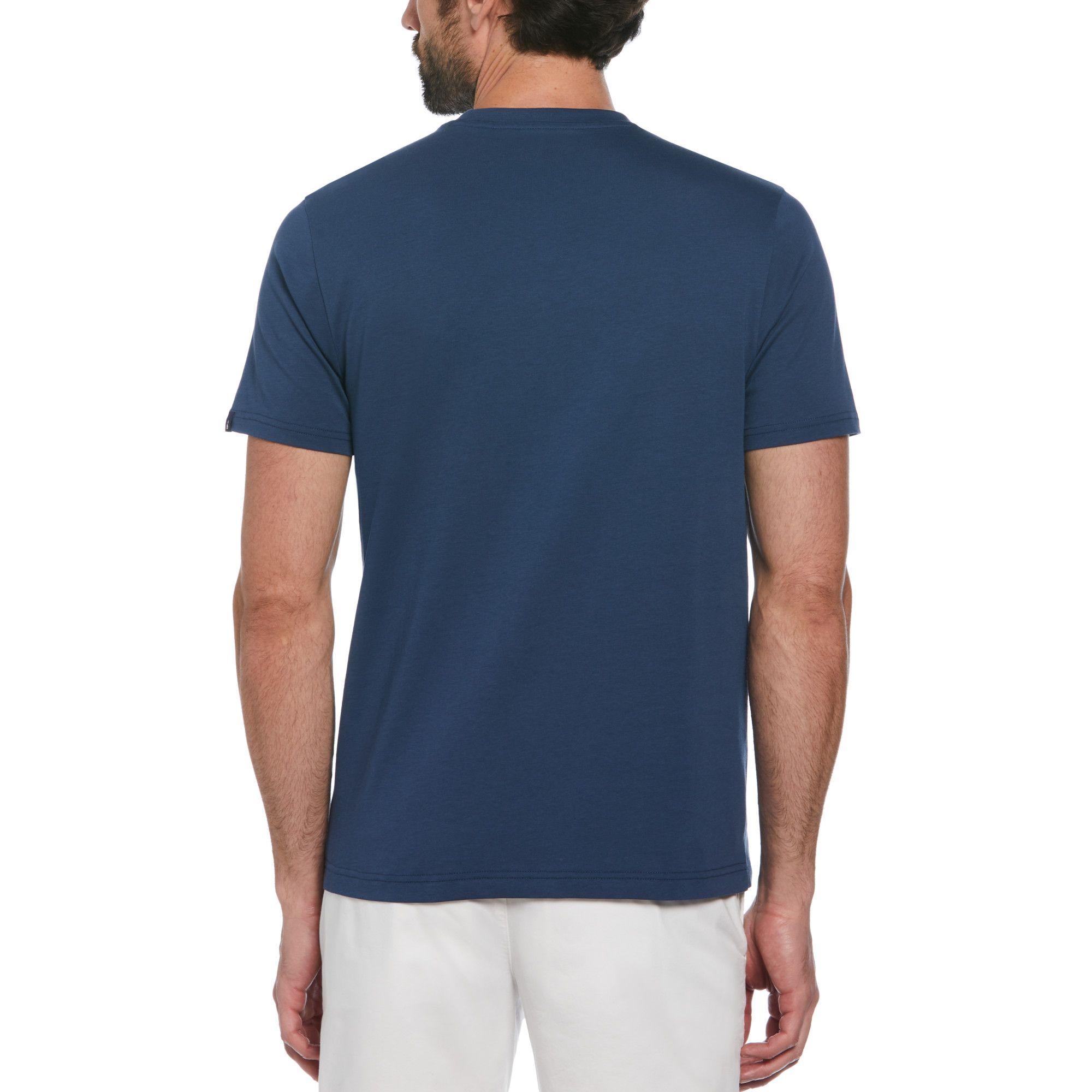 Polera De Hombre Estampado Azul-1