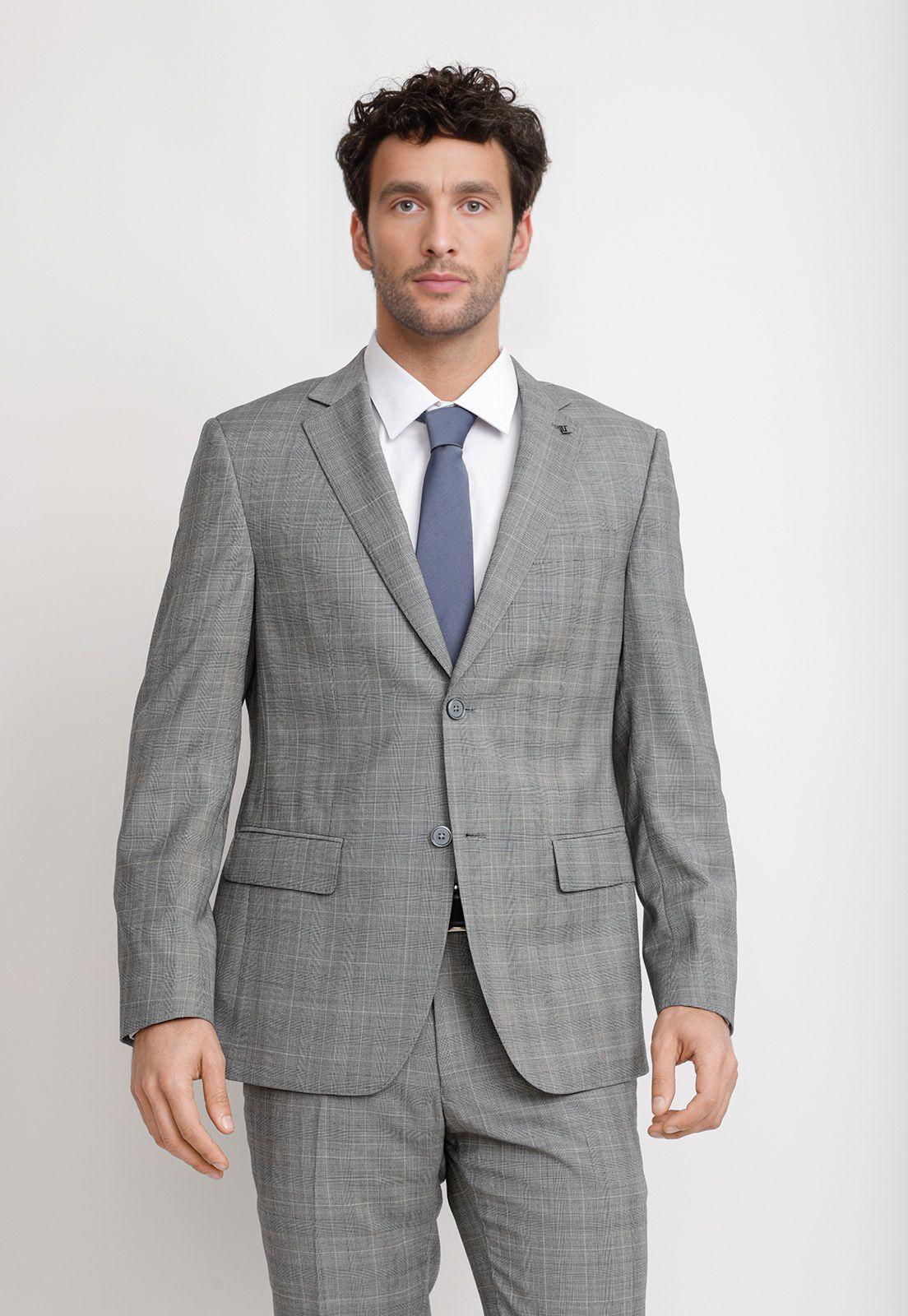 Traje Hombre Formal Lana S140'S Luxury Gris-0