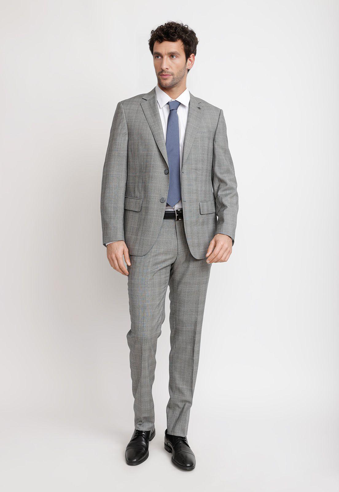 Traje Hombre Formal Lana S140'S Luxury Gris-3