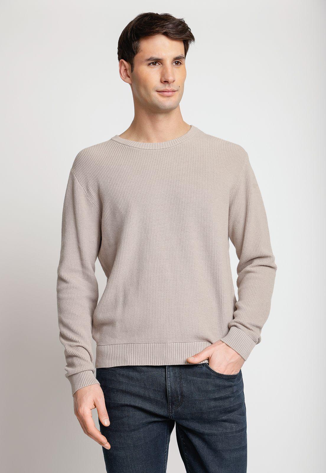 Sweater Hombre Cuello Redondo Gris-2