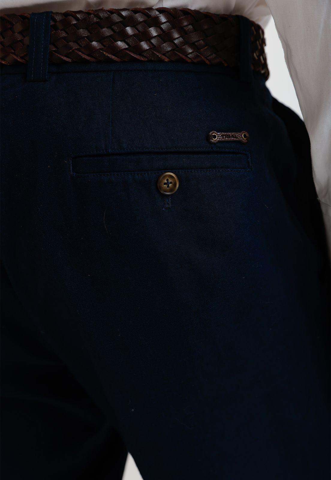 Pantalón Hombre Lino Venancio Azul Marino-2