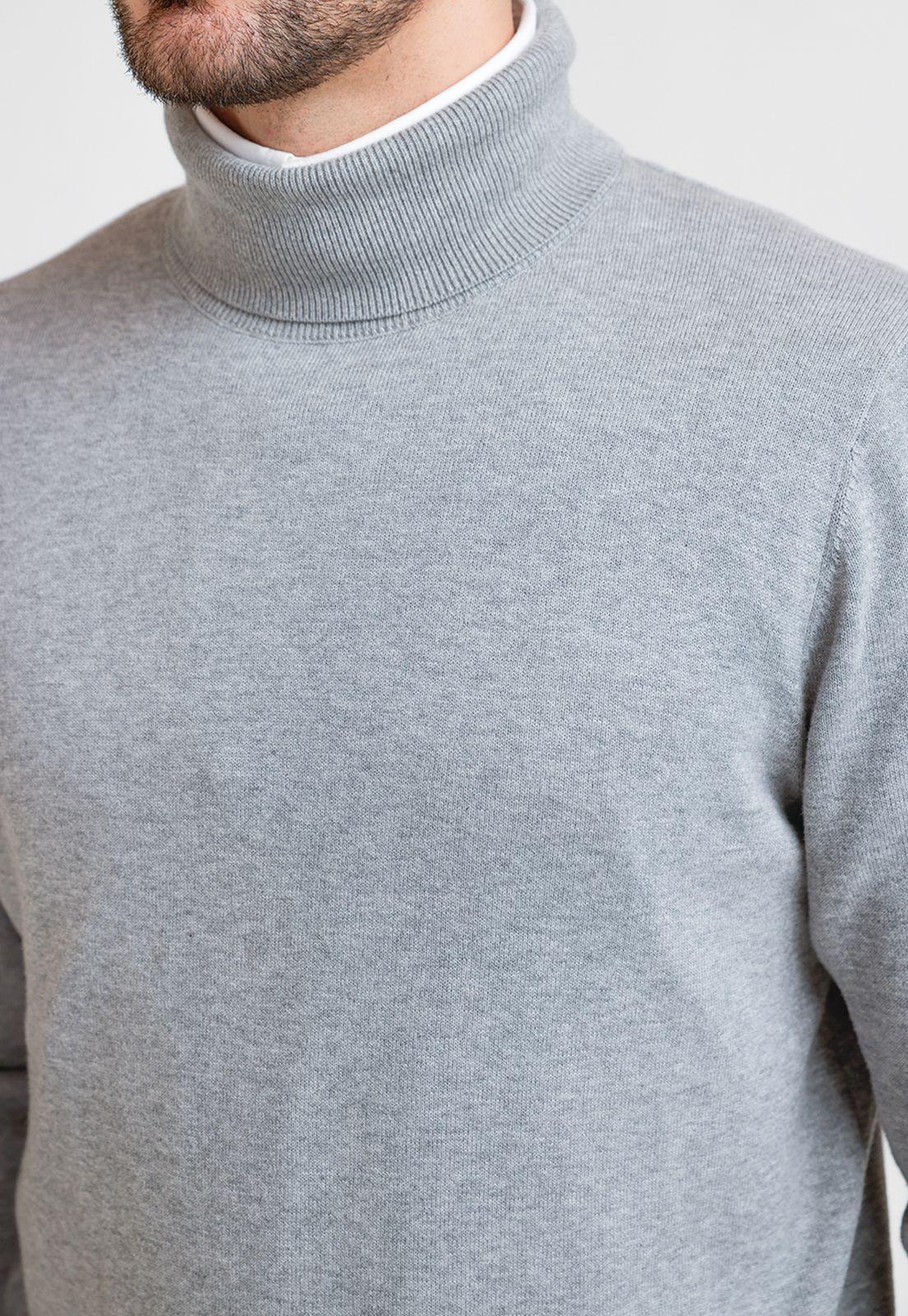 Sweater Hombre Cuello Alto Phastos Gris Melange-2