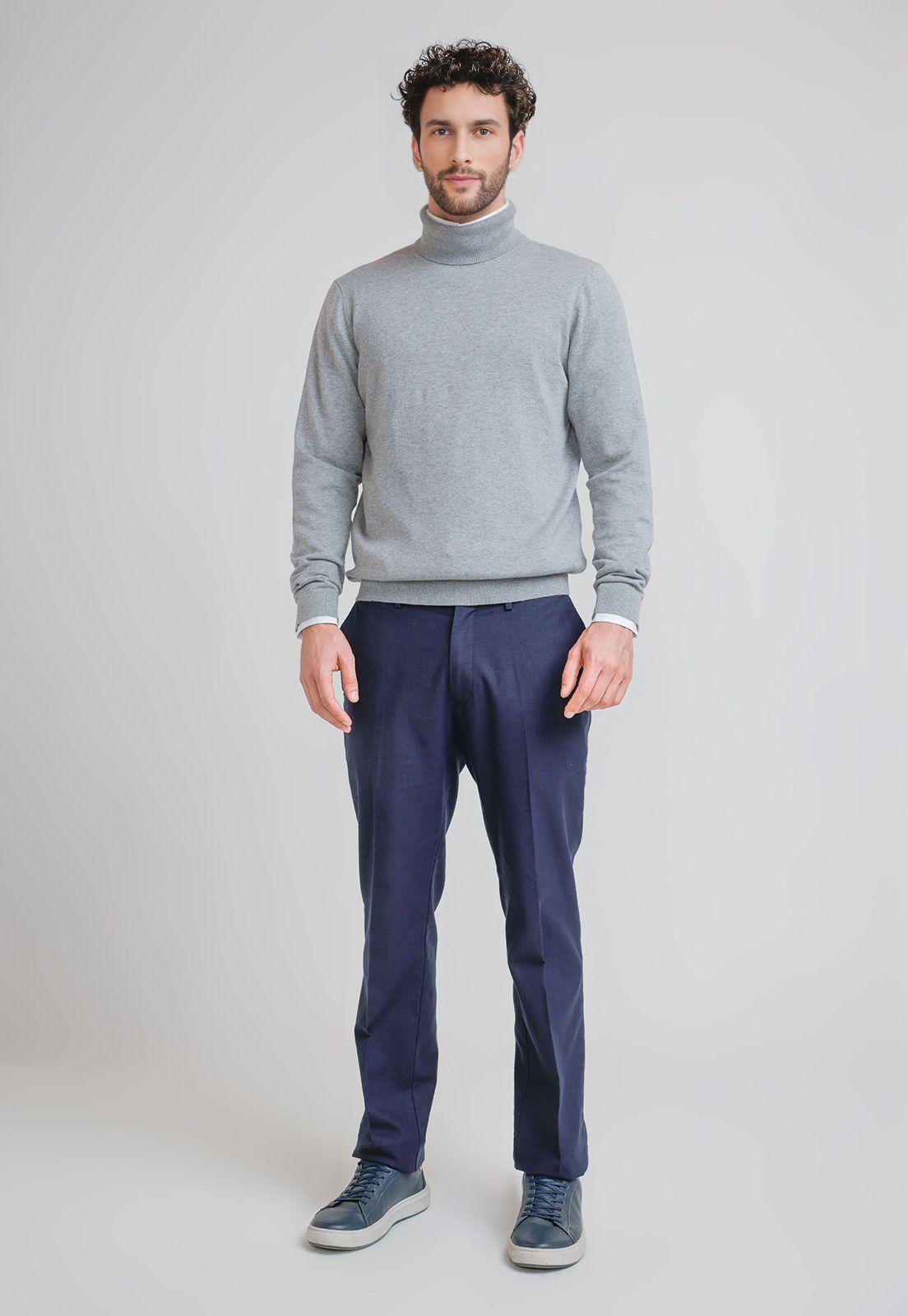 Sweater Hombre Cuello Alto Phastos Gris Melange-3