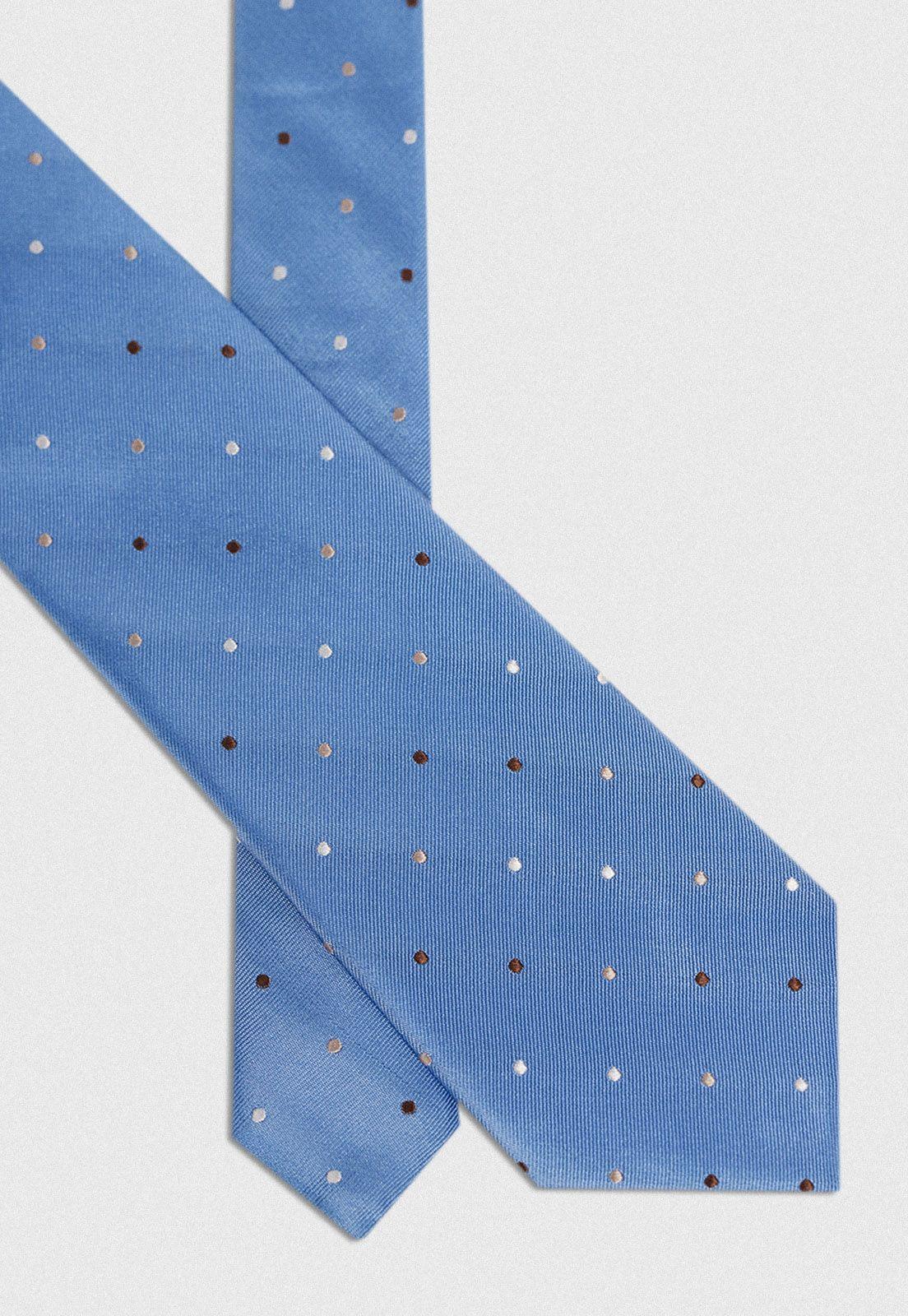 Corbata Formal Hombre Travel Seda Celeste-1