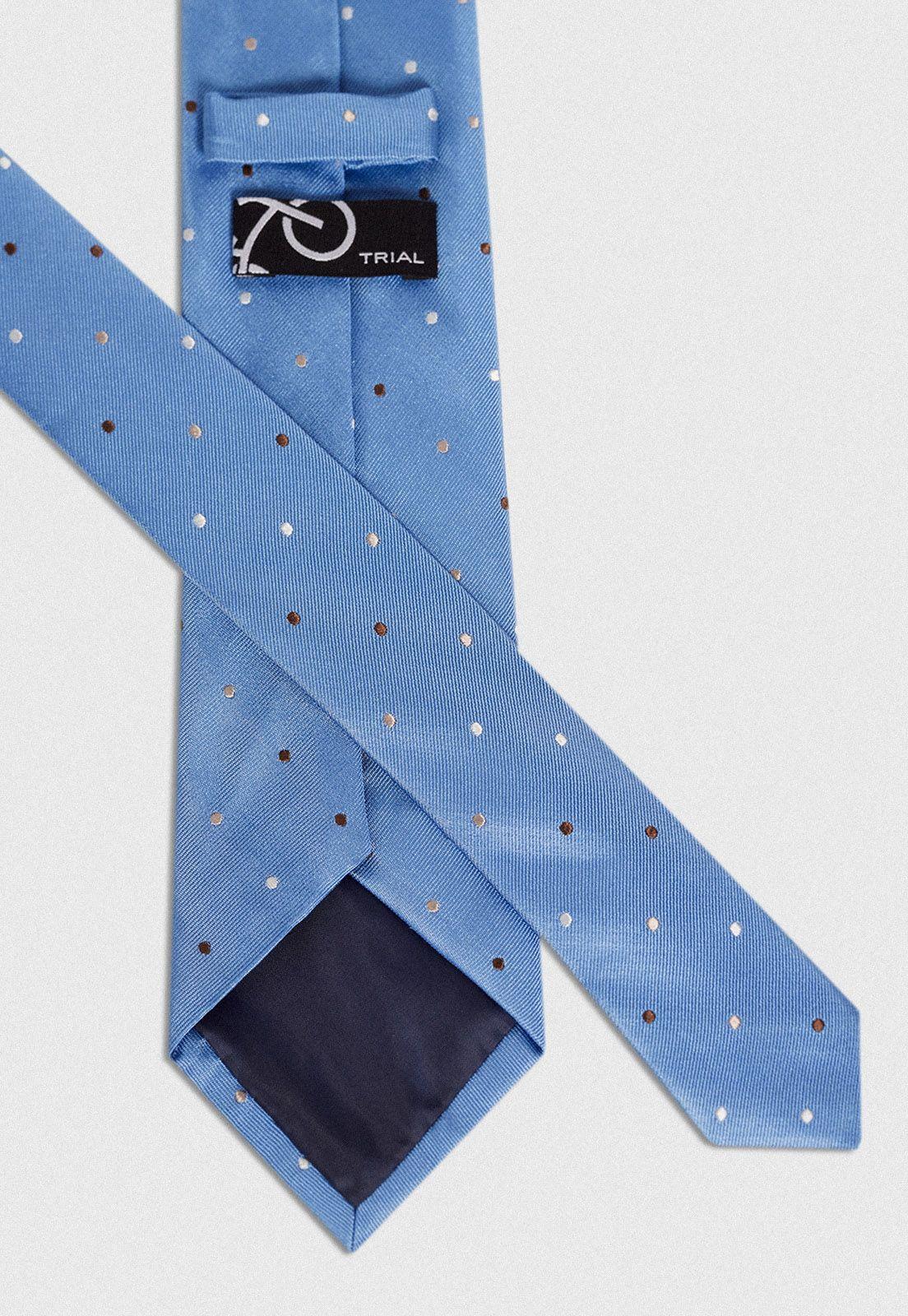 Corbata Formal Hombre Travel Seda Celeste-2