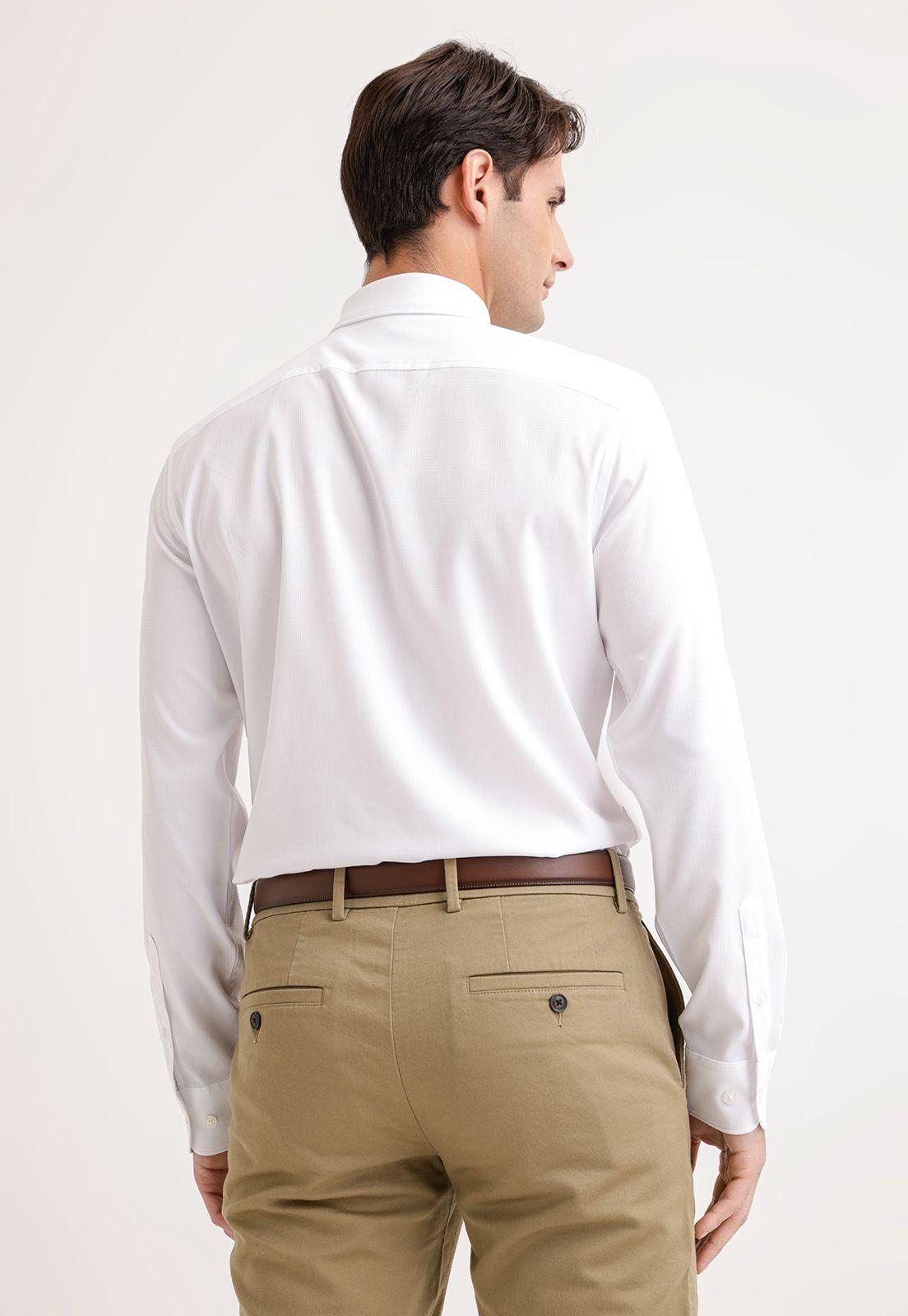 Camisa Hombre Manga Larga Stretch Blanco-1