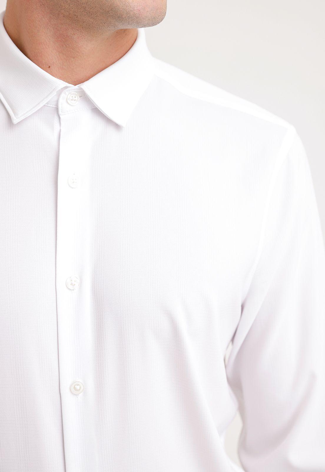 Camisa Hombre Manga Larga Stretch Blanco-2