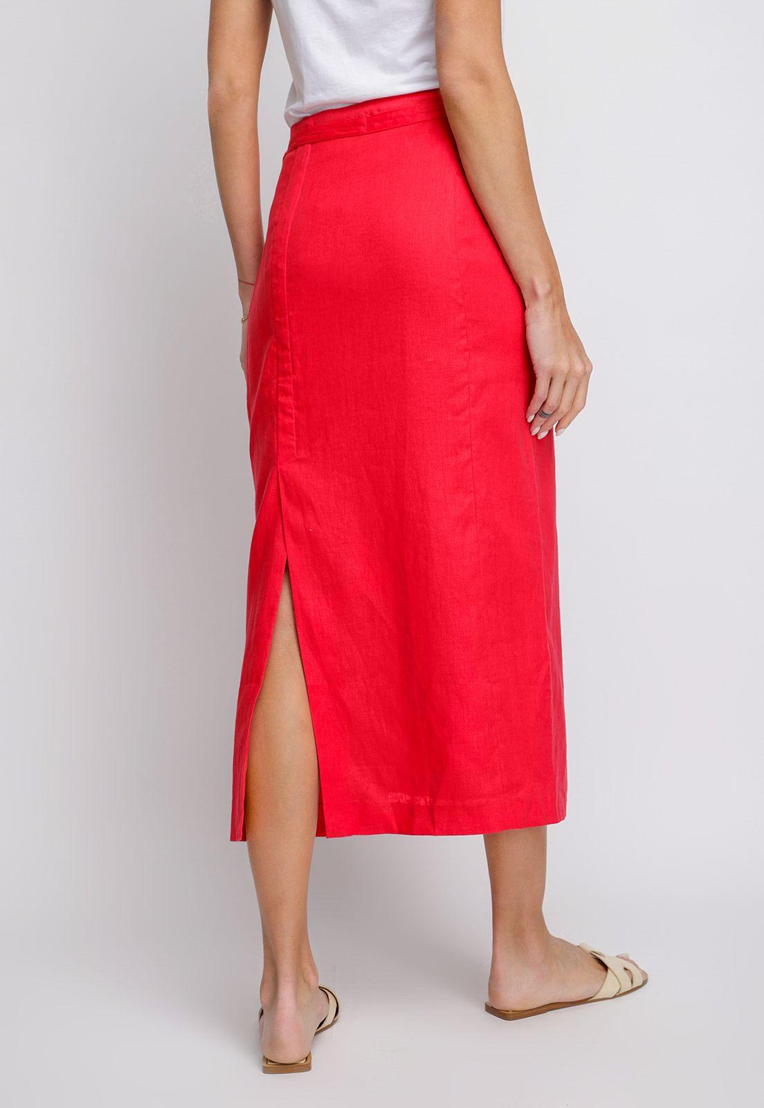 Falda De Mujer Irene Rojo-1