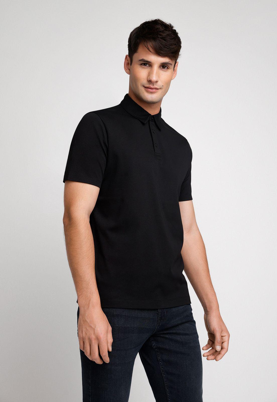 Polera Hombre Polo Lisa Negro-0