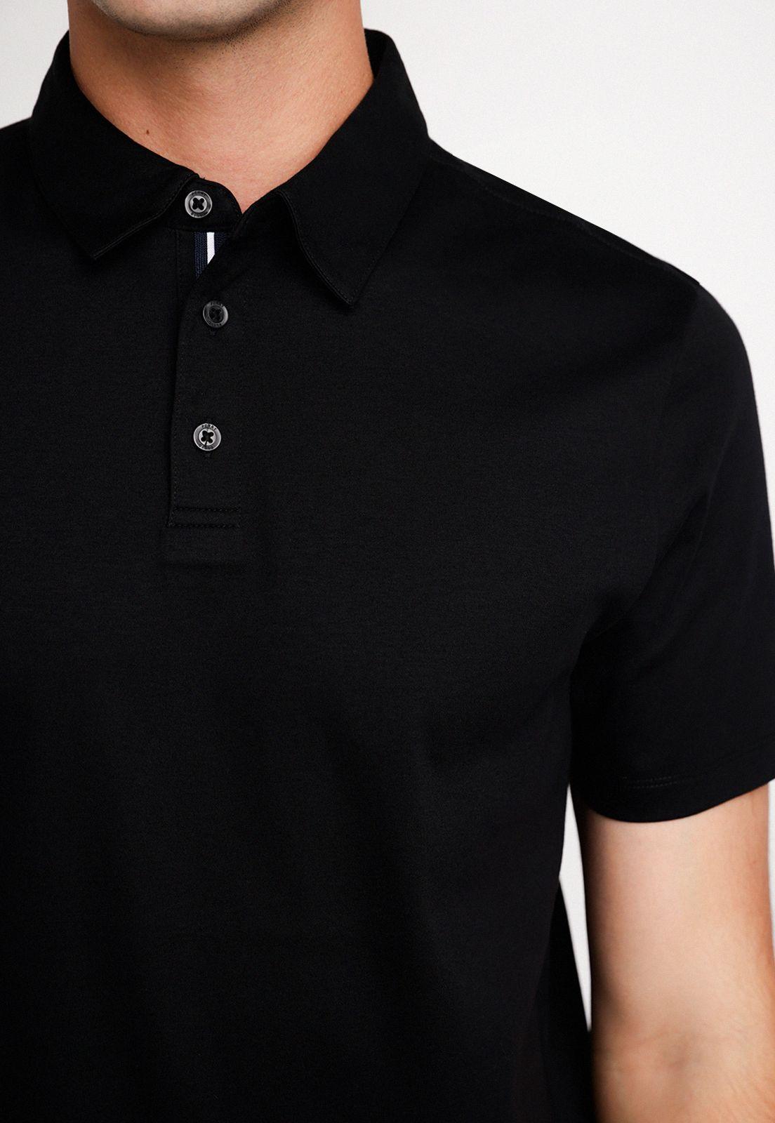 Polera Hombre Polo Lisa Negro-2