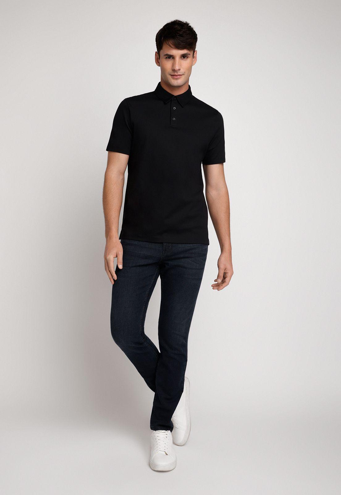 Polera Hombre Polo Lisa Negro-3