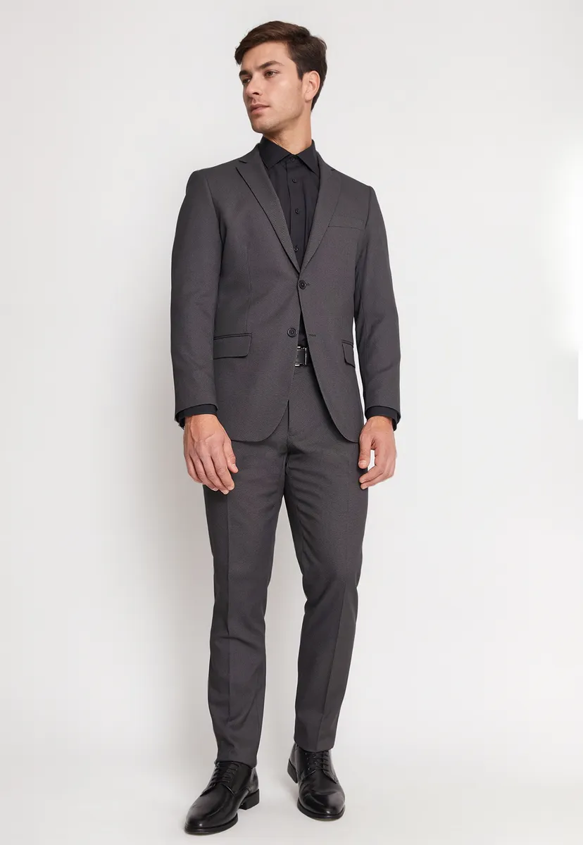 Traje Formal Hombre Slim Texturado Marengo-0