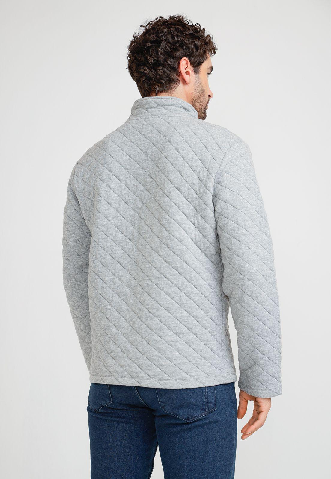 Polerón Hombre Cuello Alto Gris Melange-1
