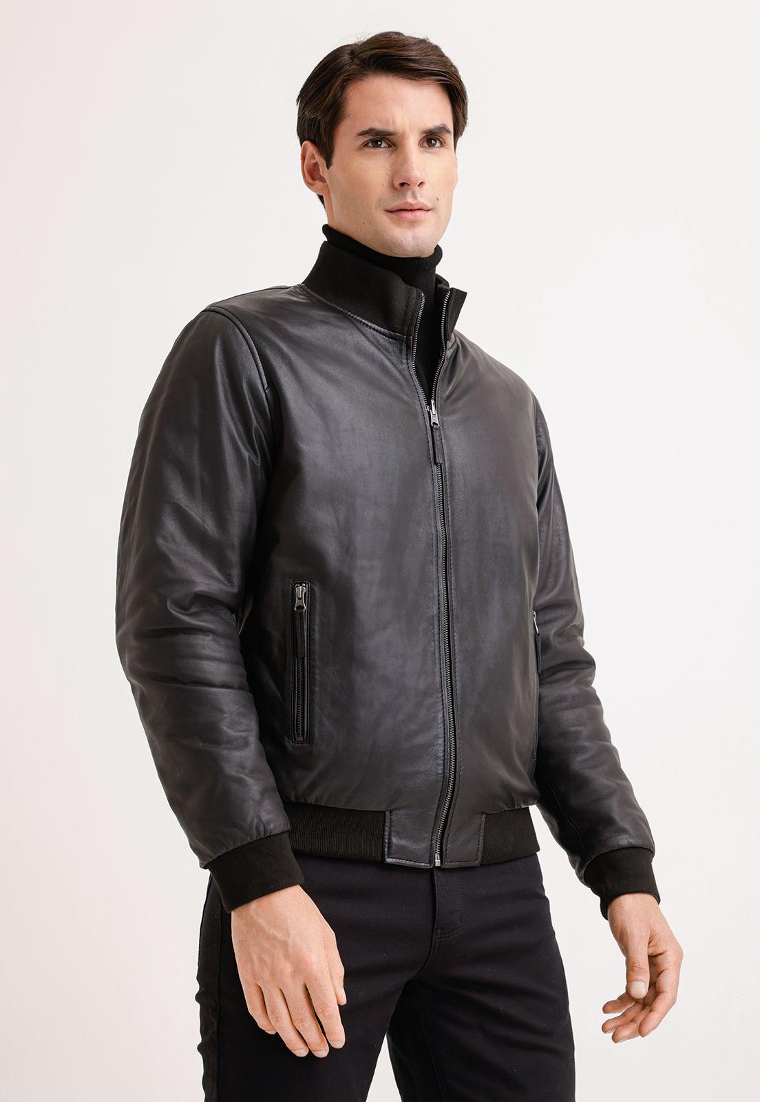 Chaqueta Cuero Reversible Hombre-0