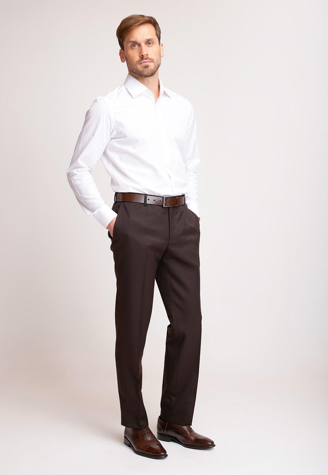 Pantalón Formal Hombre Regular fit Executive  Café-3