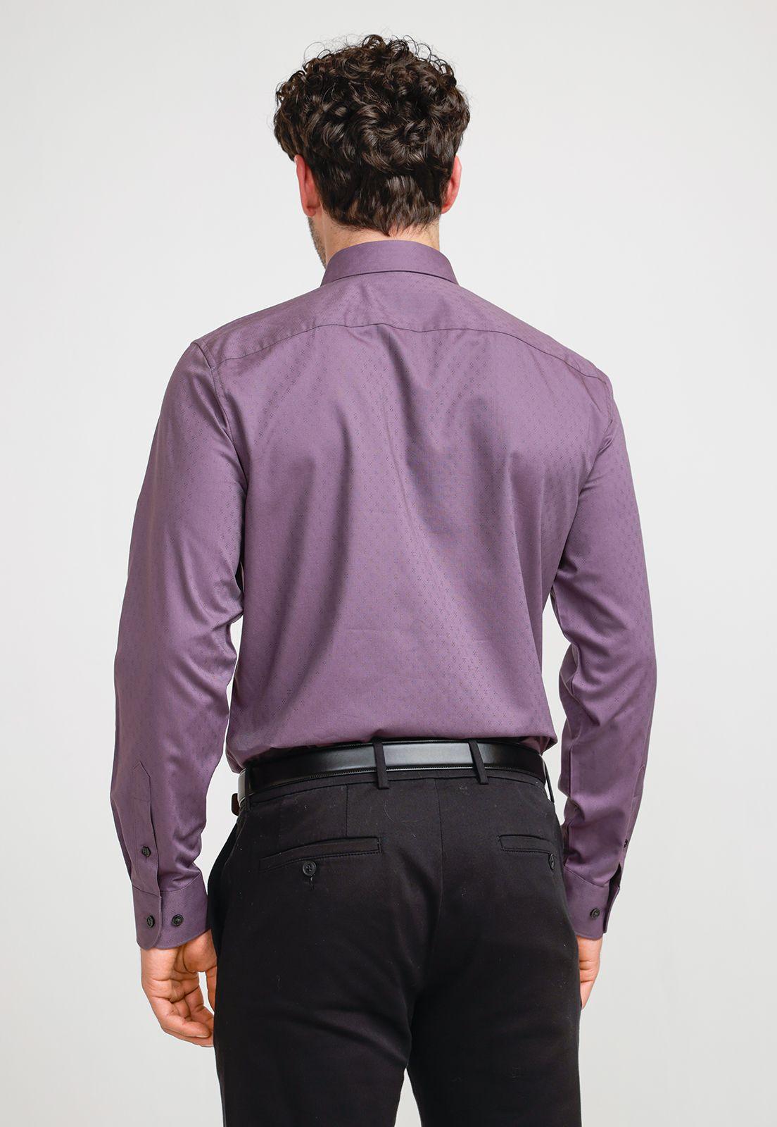 Camisa Hombre Jacquard Morado-1