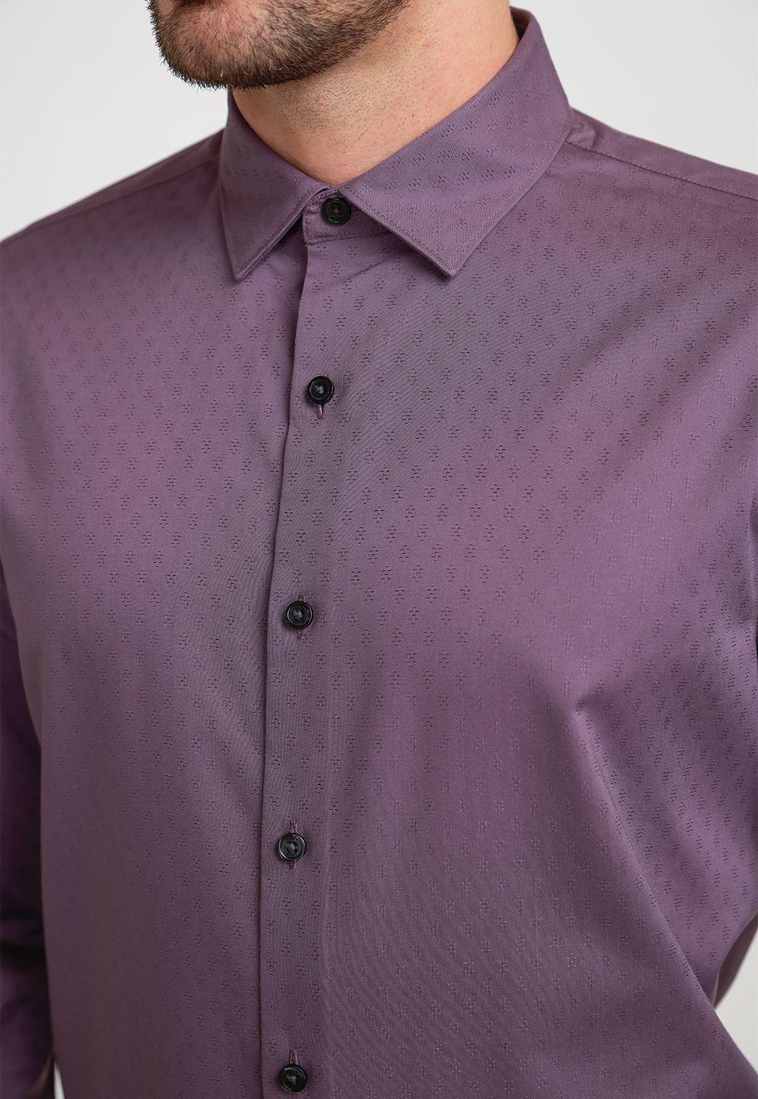 Camisa Hombre Jacquard Morado-2