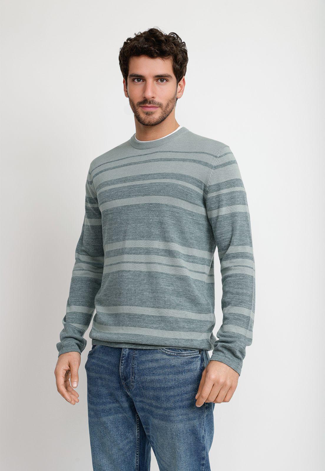 Sweater Hombre Cuello Redondo Verde Agua-0