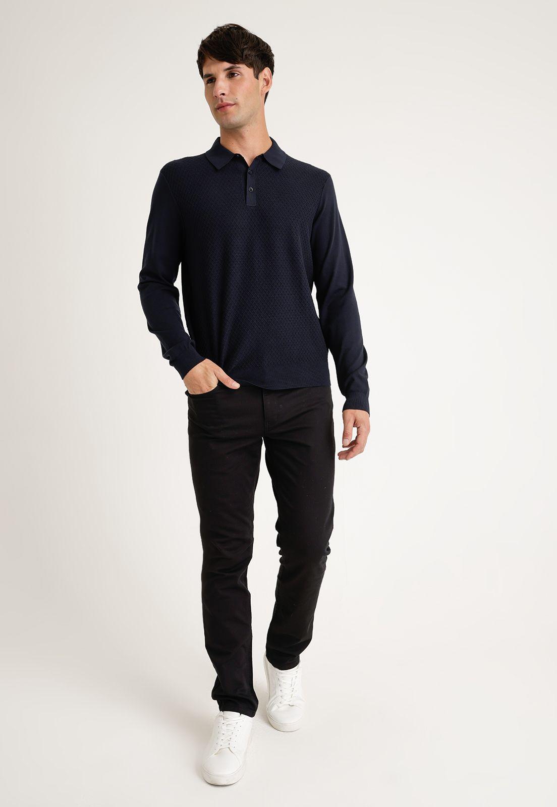 Polera Hombre Polo Manga Larga Knit-3