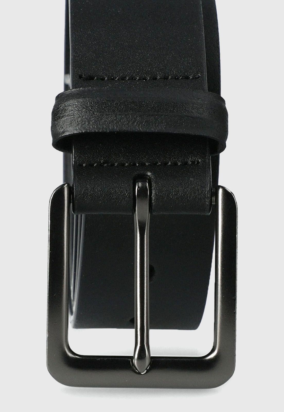 Cinturón casual cuero negro-2