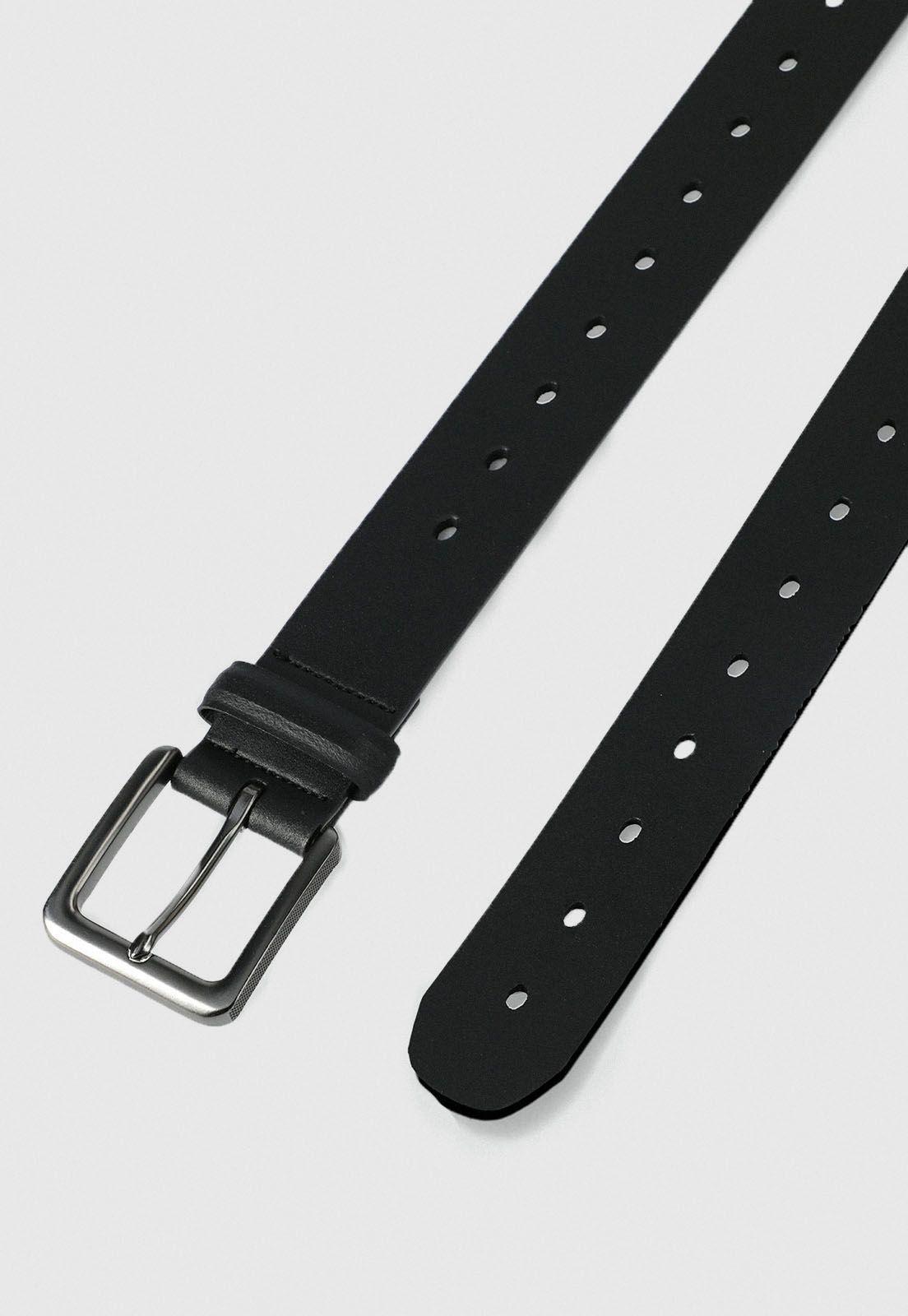 Cinturón casual cuero negro-1