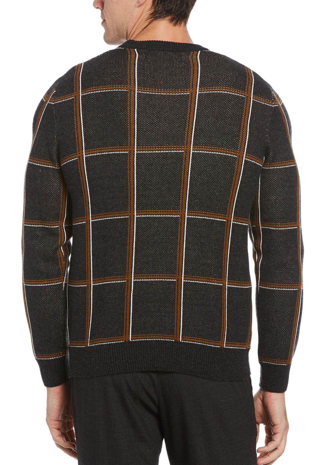 Sweater Diseño A Cuadros Gris Oscuro-1