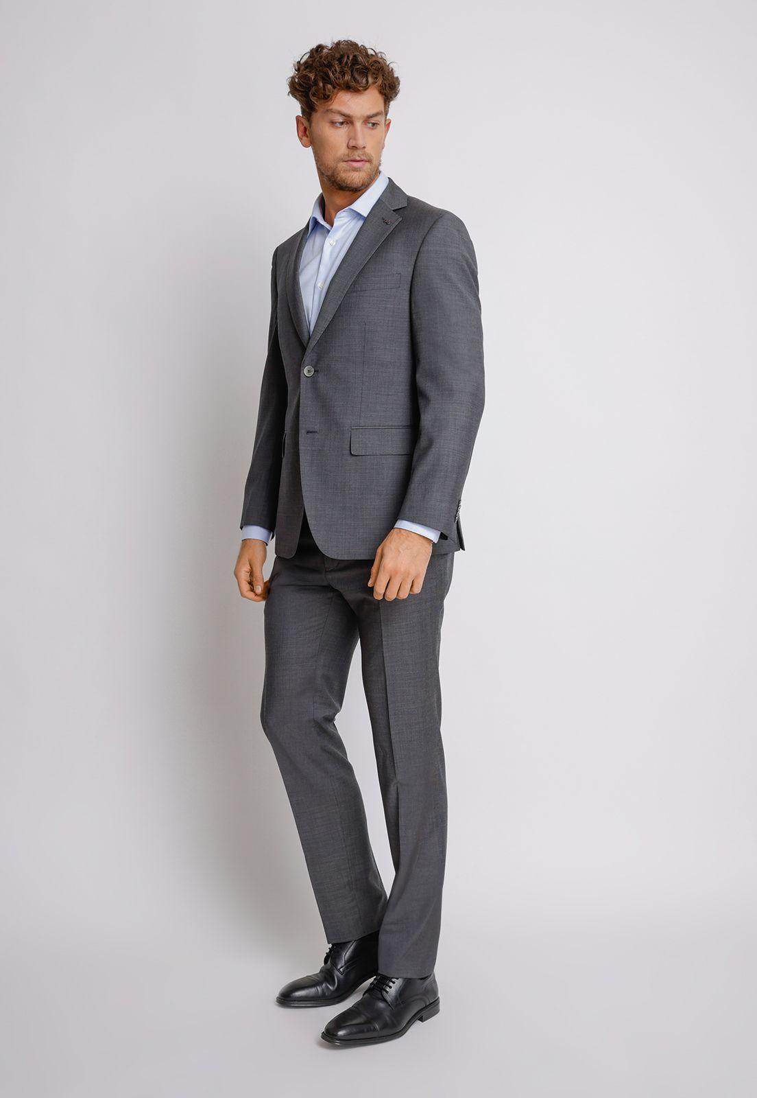 Traje hombre Formal Slim Fit Luxury Lana Gris marengo-0