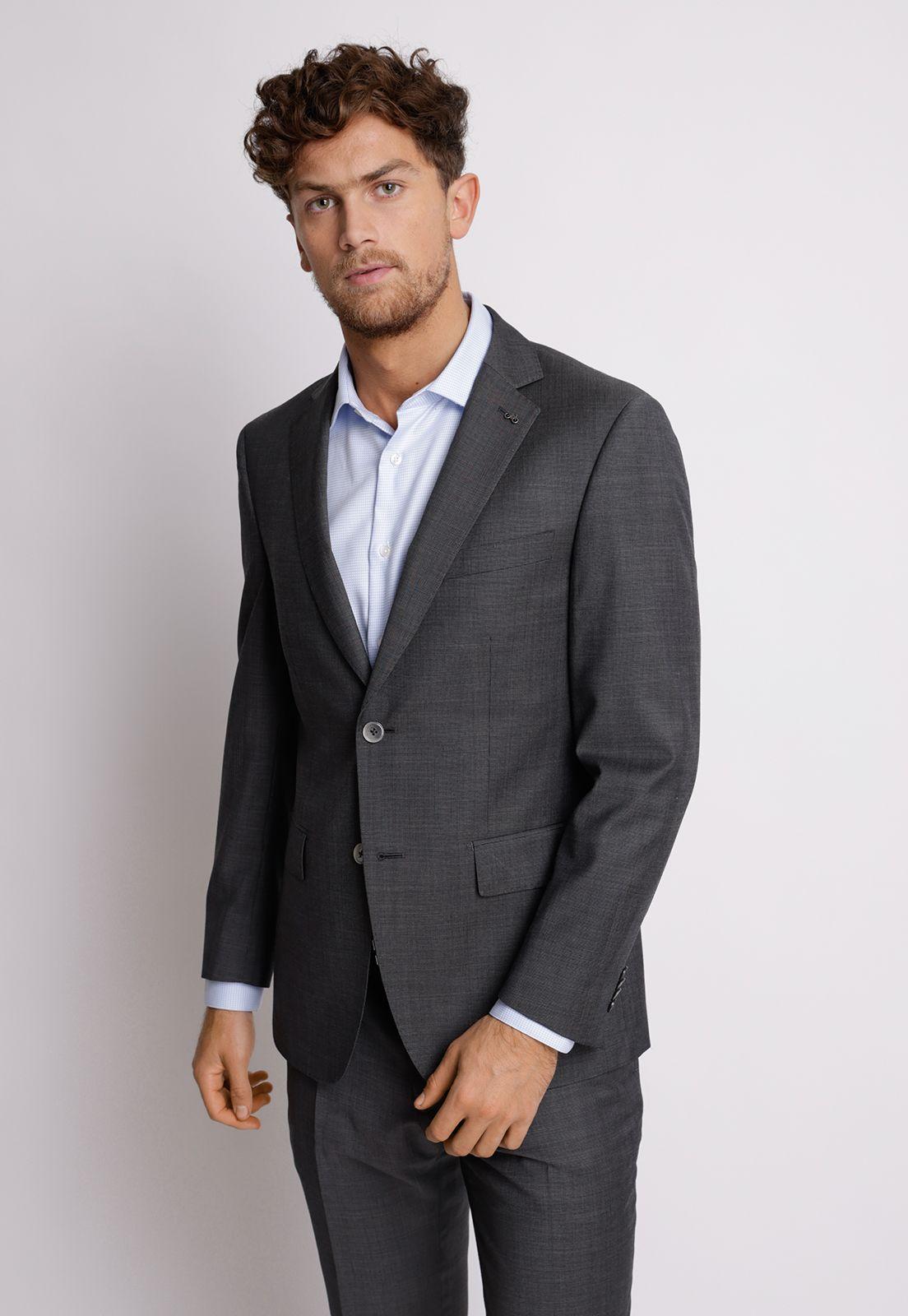 Traje hombre Formal Slim Fit Luxury Lana Gris marengo-3