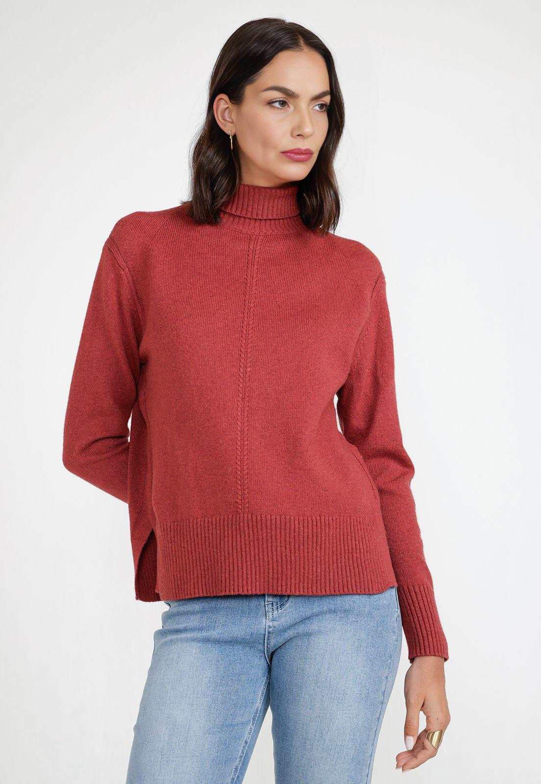 Sweater Mujer Lana Naranjo-0
