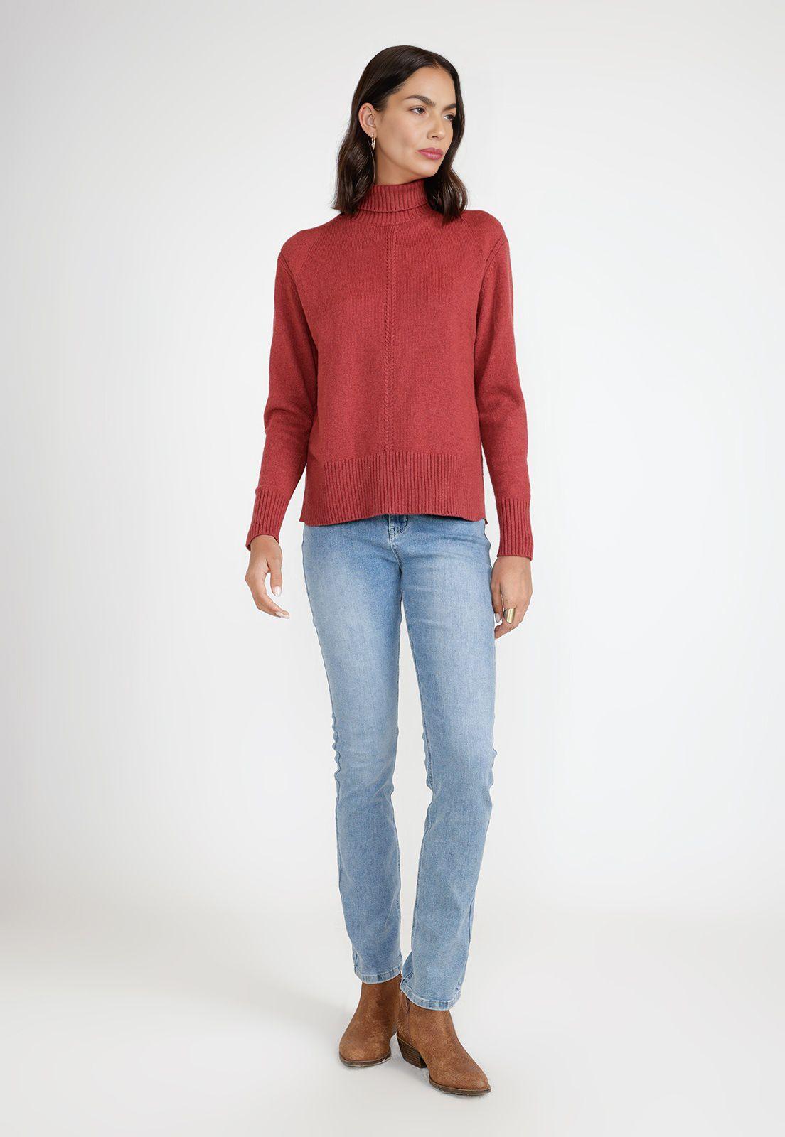 Sweater Mujer Lana Naranjo-3