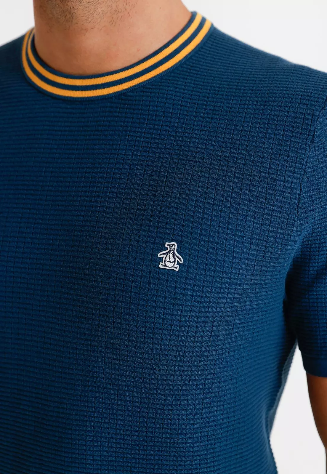 Polera Hombre Manga Corta Azul Petróleo-2