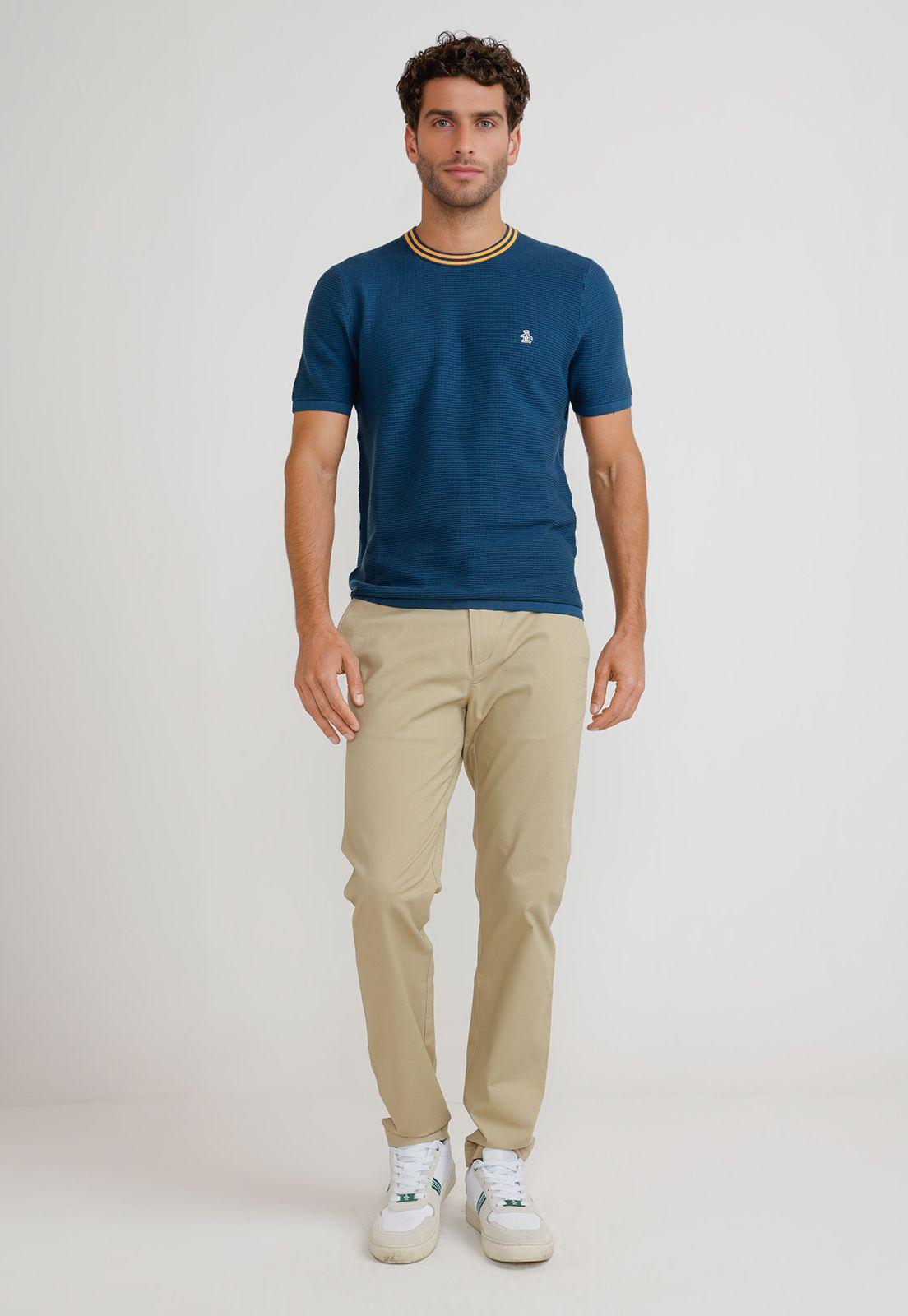Polera Hombre Manga Corta Azul Petróleo-3