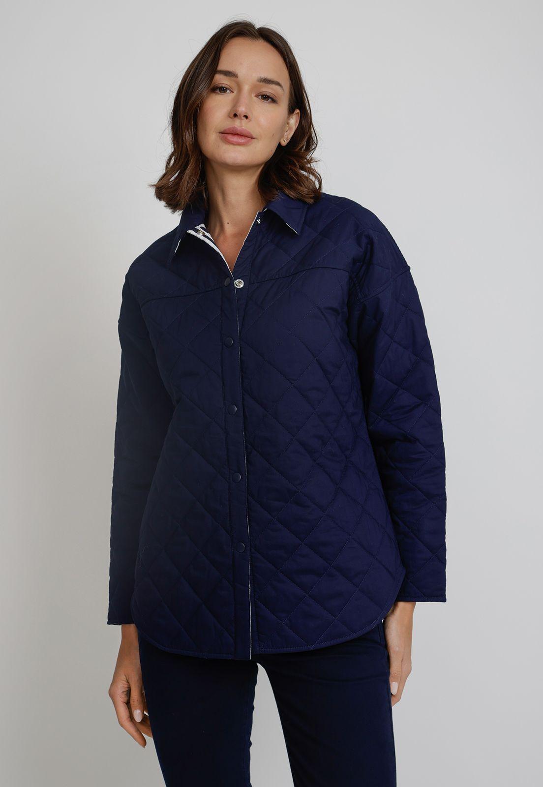 Chaqueta Reversible De Mujer Lines Indigo-0