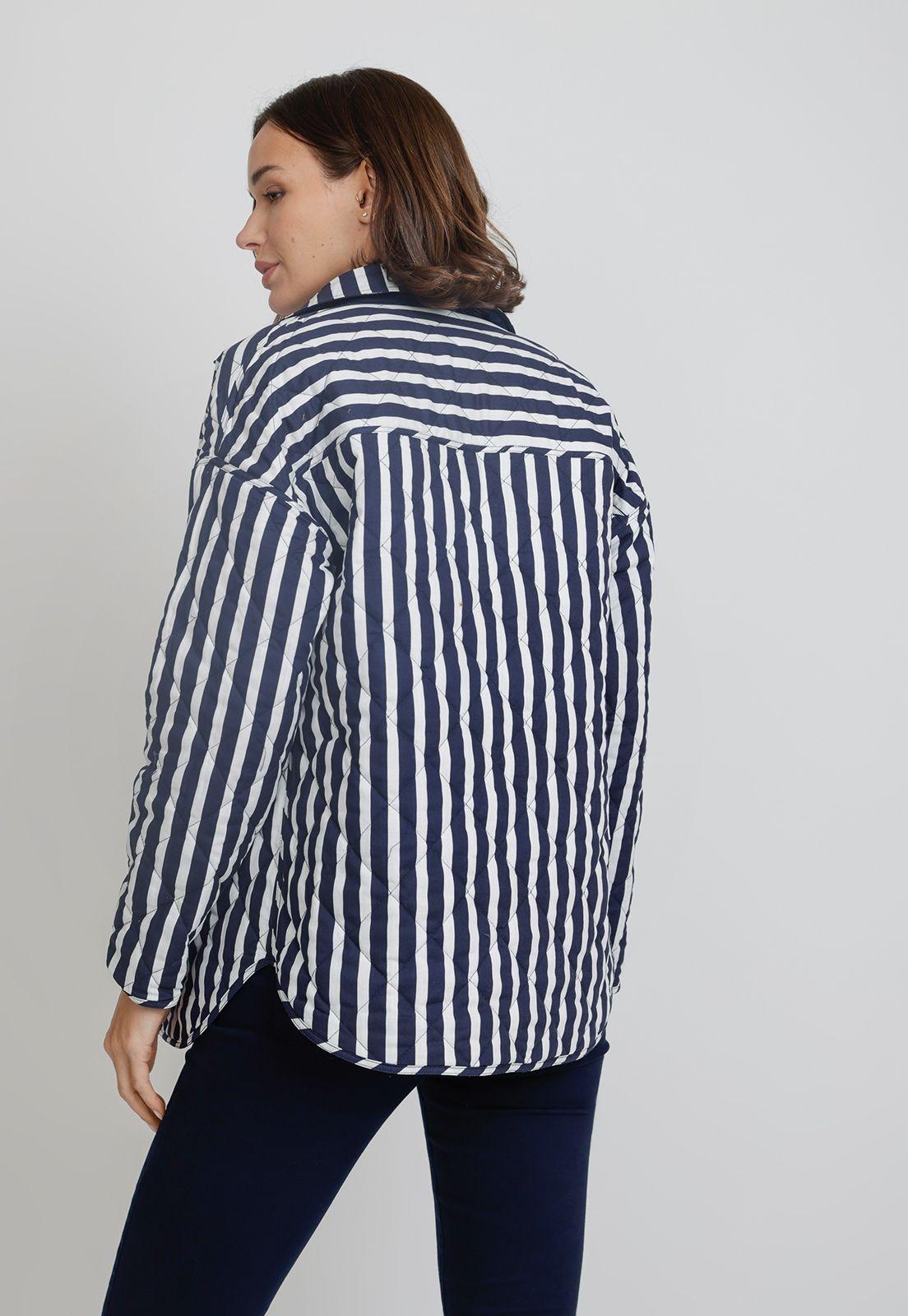 Chaqueta Reversible De Mujer Lines Indigo-3