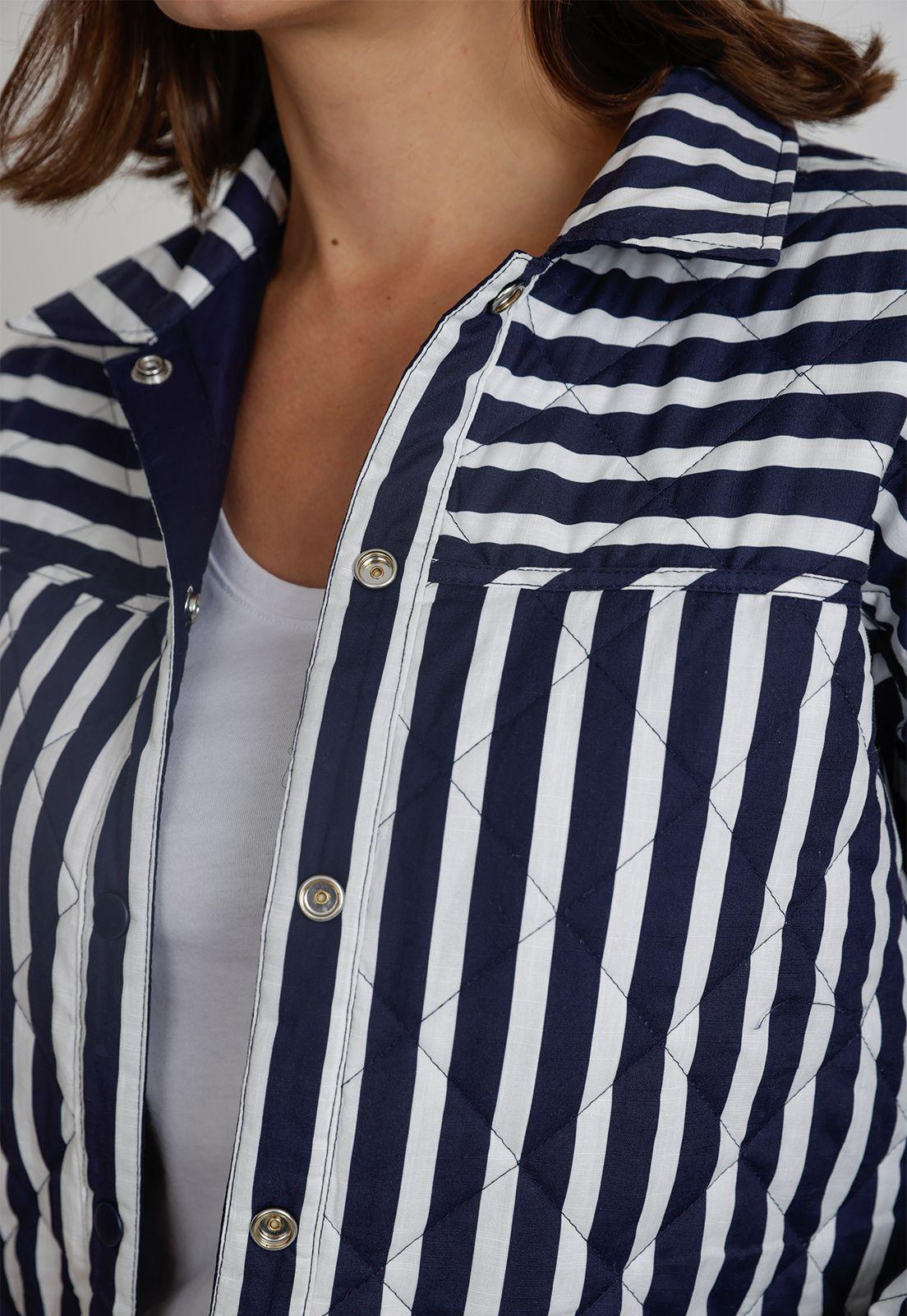 Chaqueta Reversible De Mujer Lines Indigo-5