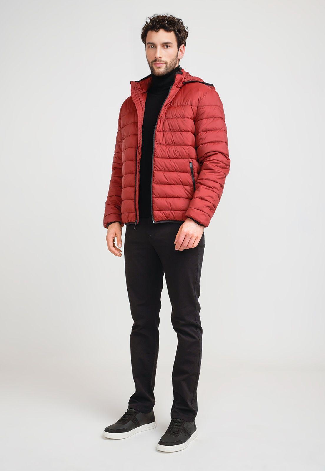 Parka Hombre Acolchada Rojo-3