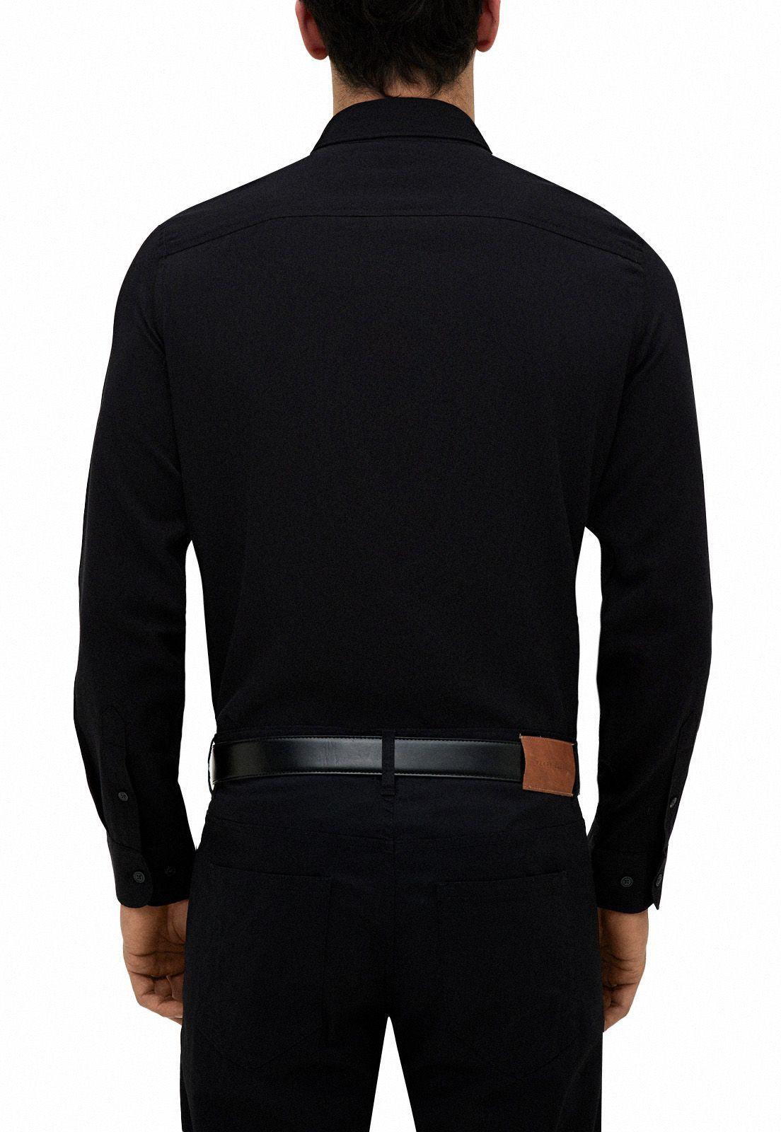 Camisa Casual Lisa Negra Negro-1
