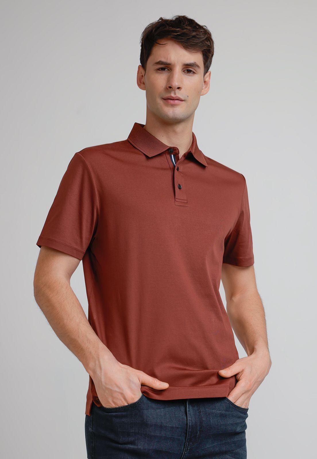 Polera Hombre Polo Manga Corta Ladrillo-0