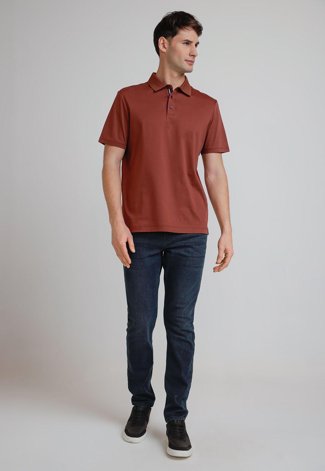 Polera Hombre Polo Manga Corta Ladrillo-3