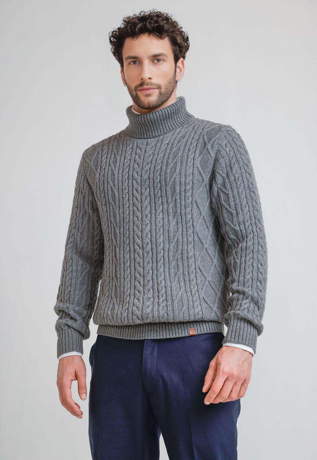 Sweater Hombre Cuello Alto Polaris Beige-0