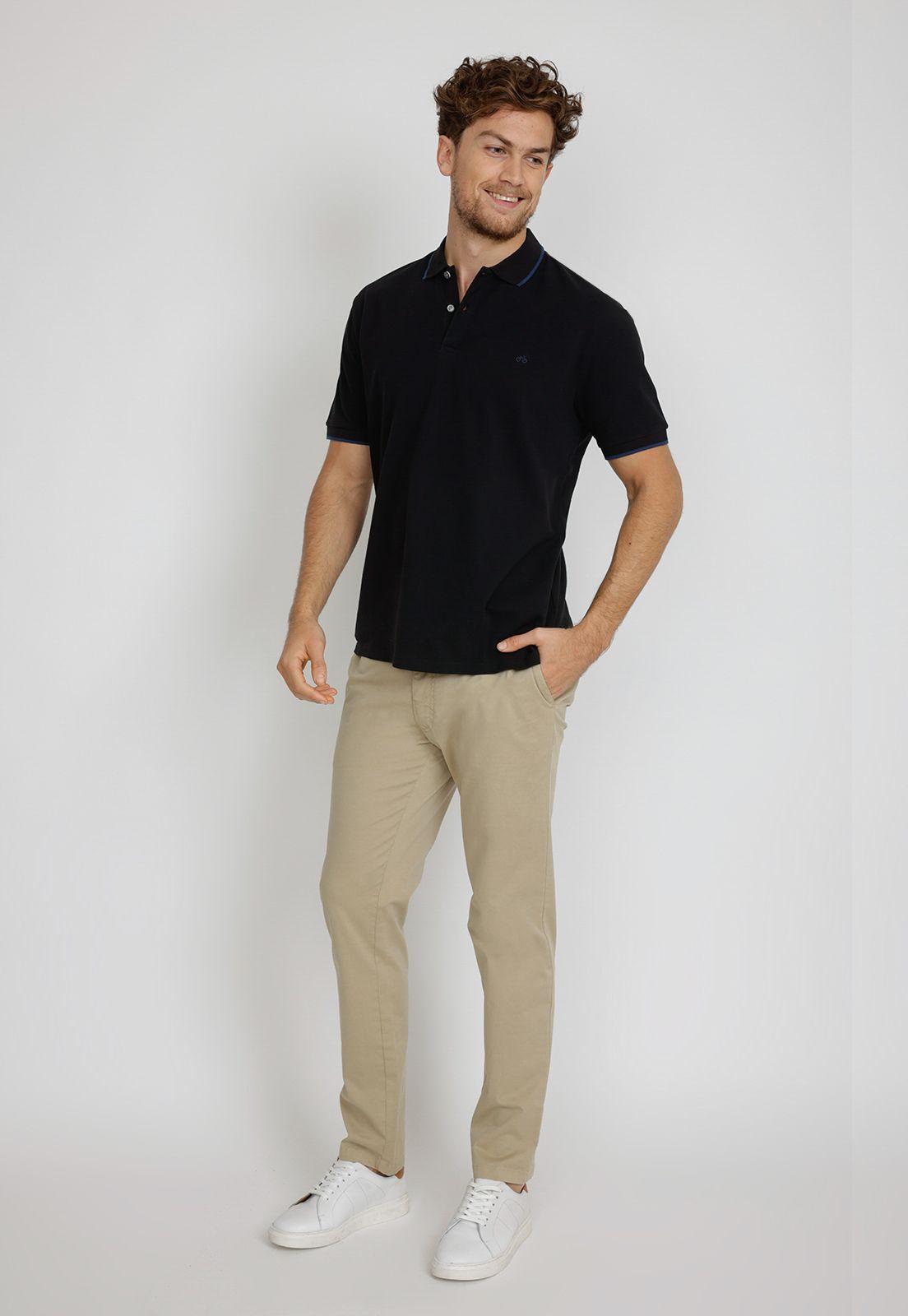 Polera Manga Corta Hombre Regular Marinni Algodón Negro-3