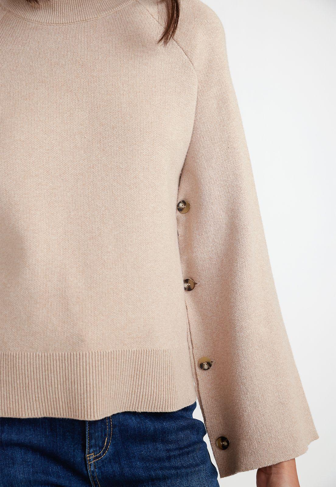 Sweater Mujer Algodón Beige-1